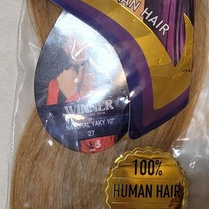 NEW Bobbi Boss Winner 100% Human Hair Weave Natural Yaky 10" color 27